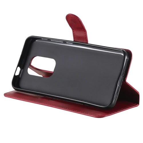 Para Motorola Moto G9 Play Classic Calf Texture PU + TPU Funda de cuero con tapa horizontal, con soporte, ranuras para tarjetas y billetera (rojo)
