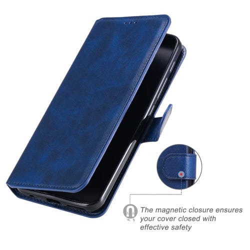 Para Motorola Moto G9 Play Classic Calf Texture PU + TPU Funda de cuero con tapa horizontal, con soporte, ranuras para tarjetas y billetera (azul)