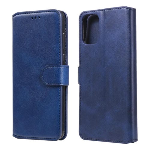 Para Motorola Moto G9 Plus Classic Calf Texture PU + TPU Funda de cuero con tapa horizontal, con soporte, ranuras para tarjetas y billetera (azul)