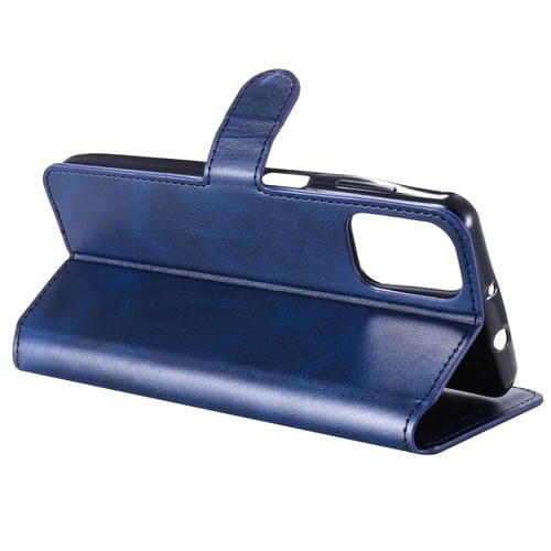 Para Motorola Moto G9 Plus Classic Calf Texture PU + TPU Funda de cuero con tapa horizontal, con soporte, ranuras para tarjetas y billetera (azul)