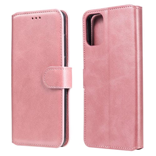 Para Motorola Moto G9 Plus Classic Calf Texture PU + TPU Funda de cuero con tapa horizontal, con soporte, ranuras para tarjetas y billetera (oro rosa)