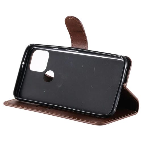 Para Google Pixel 5 Classic Calf Texture PU + TPU Funda de cuero con tapa horizontal, con soporte, ranuras para tarjetas y billetera (marrón)