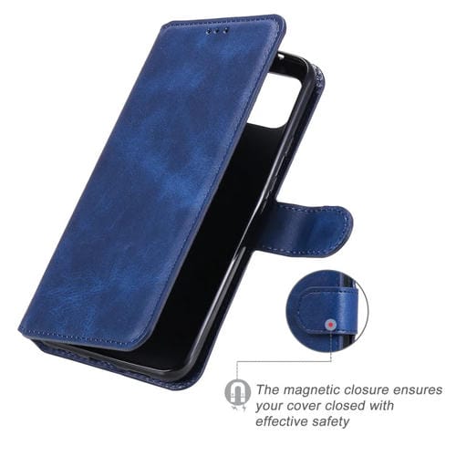 Para Google Pixel 5 XL / Pixel 4a 5G Classic Calf Texture PU + TPU Funda de cuero con tapa horizontal, con soporte, ranuras para tarjetas y billetera (azul)