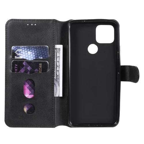 Para Google Pixel 5 XL / Pixel 4a 5G Classic Calf Texture PU + TPU Funda de cuero con tapa horizontal, con soporte, ranuras para tarjetas y billetera (negro)