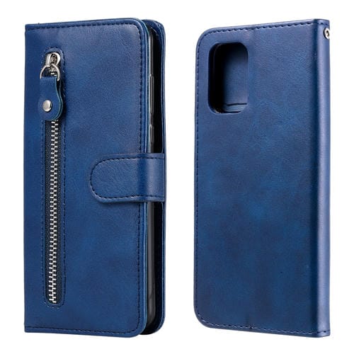 Para Xiaomi Redmi Note 10 5G / POCO M3 PRO 5G Fashion Calf Texture Zipper Horizontal Flip Funda de cuero con soporte y tragamonedas y billetera (azul)