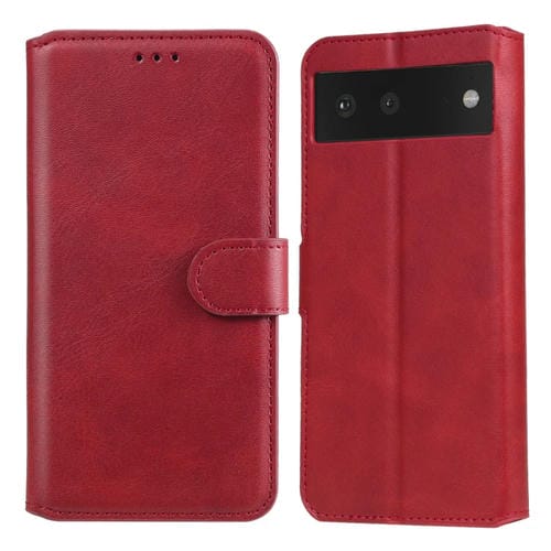Textura clásica de la carne de becerro PU + TPU Funda de cuero Horizontal Flip con soporte y ranuras para tarjetas y billetera para Google Pixel 6 (rojo)