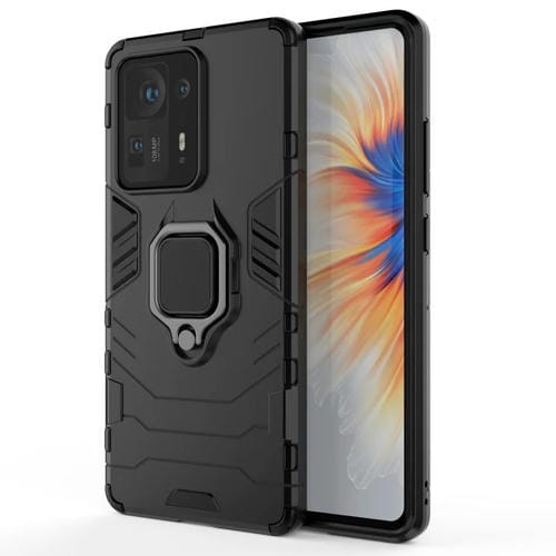 Para Xiaomi MI Mix 4 PC + TPU Funda protectora a prueba de golpes con soporte de anillo magnético (negro)