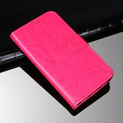 Idewei Crazy Horse Texture Horizontal Flip Funda de cuero con soporte y tragamonedas y billetera para Xiaomi Redmi 10 (Rose Rojo)
