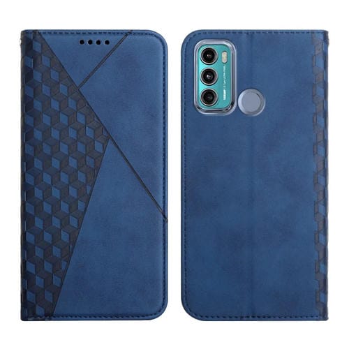 Para Motorola Moto G60 / G40 Diamond Pattern Splicing Splicing Feel Magnetic Horizontal Flip Funda con tragamonedas y soporte y billetera (Azul)