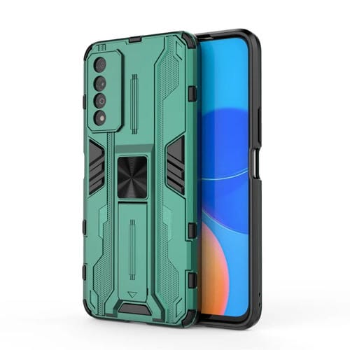 Para el juego de honor 5T Pro Supersonic PC + TPU Funda protectora a prueba de golpes con titular (verde)