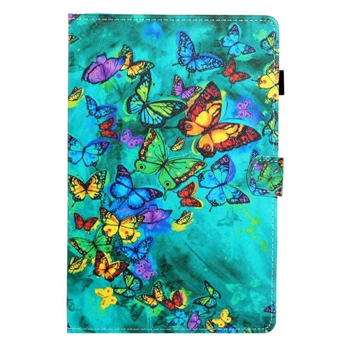 Estuche para Galaxy Tab A 8.0 (2019) T290 Cuero PU Tapa Horizontal Soporte Ranura Tarjeta (Mariposa Verde)