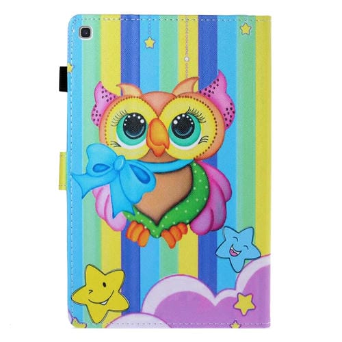 Funda para Galaxy Tab S5E T720 Cuero Pu Tapa Horizontal Soporte Ranura Tarjeta Suspensión (Búho Arcoíris)