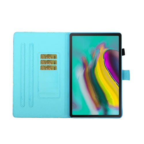 Funda para Tablet Galaxy Tab S6 T860 Cuero PU Tapa Horizontal Soporte Ranura Tarjeta Suspensión (Mármol Azul)
