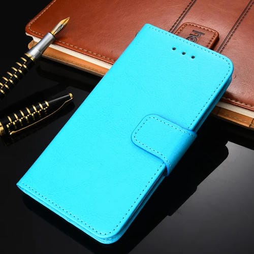 Para Huawei Nova 8 Crystal Texture Horizontal Flip Funda de cuero con soporte y tragamonedas y billetera (azul claro)