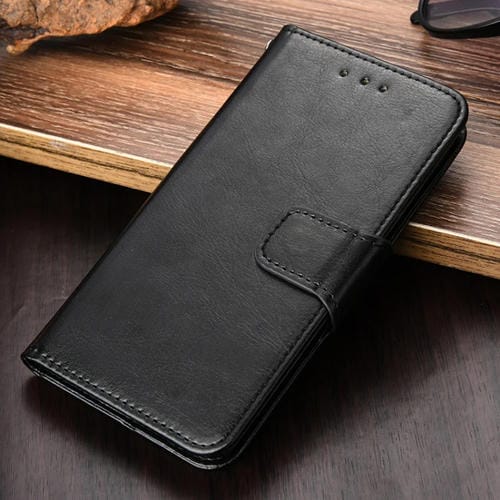 Para Nokia C20 Plus Crystal Texture Horizontal Flip Funda de cuero con soporte y tragamonedas y billetera (Negro)