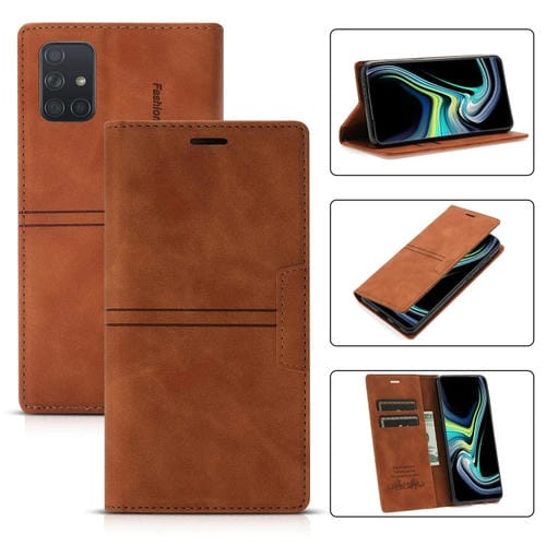 Funda para Samsung Galaxy A71 4G Dream Flip Horizontal Pu Cuero con Soporte y Ranura para Tarjeta y Billetera (Marrón)