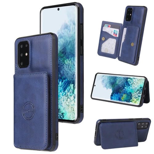 Funda para Samsung Galaxy Note20 Textura de Calfe Tarjeta Magnética PU (Azul)
