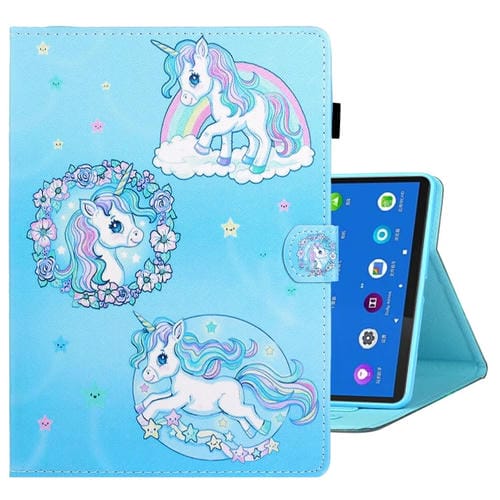 Funda para Samsung Galaxy Tab A8 10.5 (2021) Cuero con Costuras y Dibujo Unicornio