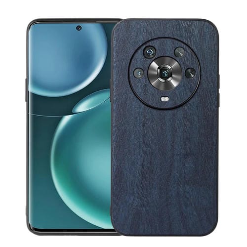 Para honrar Magic4 Wood Texture PU caja del teléfono (azul)