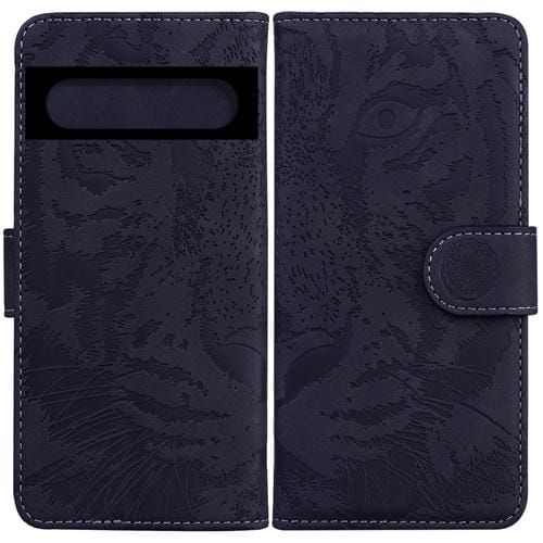 Para Google Pixel 7 5g Tiger Pattern Horizontal Flip de cuero Funda telefónica (Negro)
