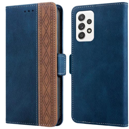 Funda para Samsung Galaxy A32 4G Cosiendo Carcasa de Cuero RFID Magnético (Azul Real)