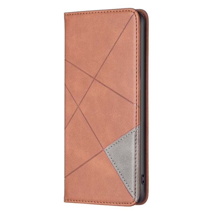 Para infinix cero x / x pro prismático funda de teléfono de cuero magnético invisible (marrón)