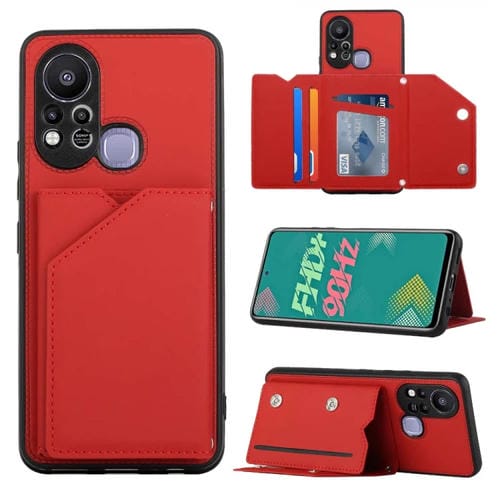 Para Infinix Hot 11s Skin Feel PU + TPU + PC Case de teléfono (rojo)
