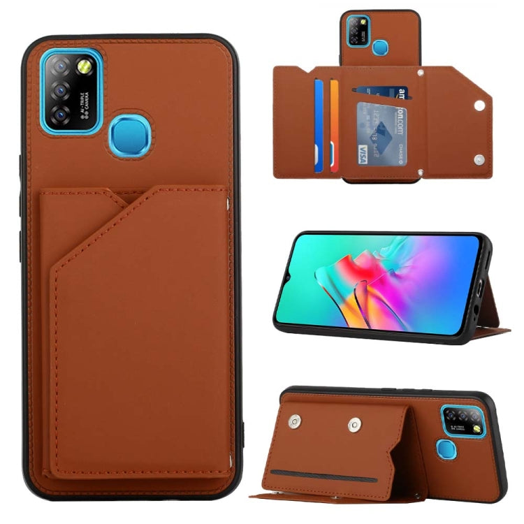 Para Infinix Smart 5 / Hot 10 Lite Skin Feel PU + TPU + PC Case de teléfono (marrón)