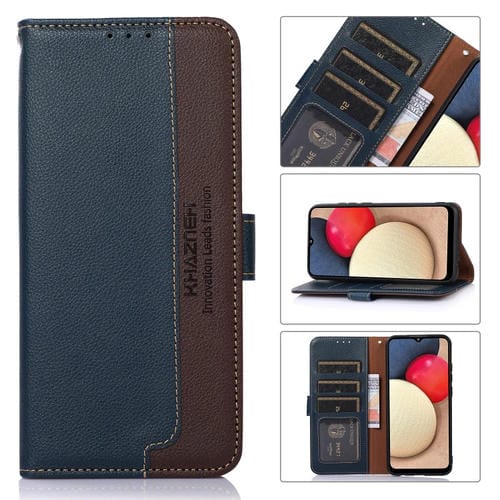 Funda para Nokia C21 Más Khazneh Litchi Texture Leather con Protección RFID (Azul)