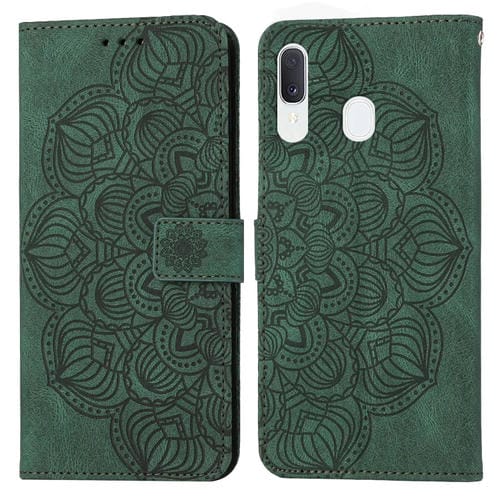 Para Samsung Galaxy A40 Mandala Flip Flip Leather Case (verde)