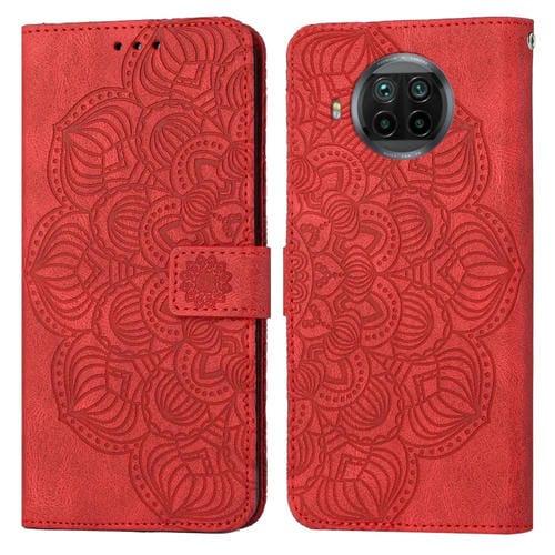 Para Xiaomi Mi 10t Lite Mandala Flip Flip Leather Case (rojo)