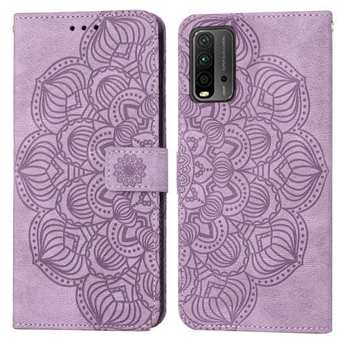 Para Xiaomi Poco M3 Mandala Flip Flip Leather Case (pĂșrpura)