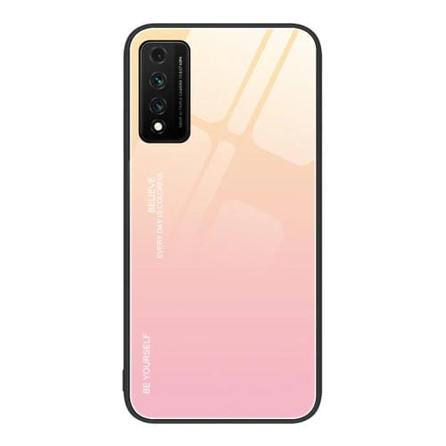 Para Huawei Nzone S7 Pro 5G Gradient Color Glass Case (Amarillo Rosa)