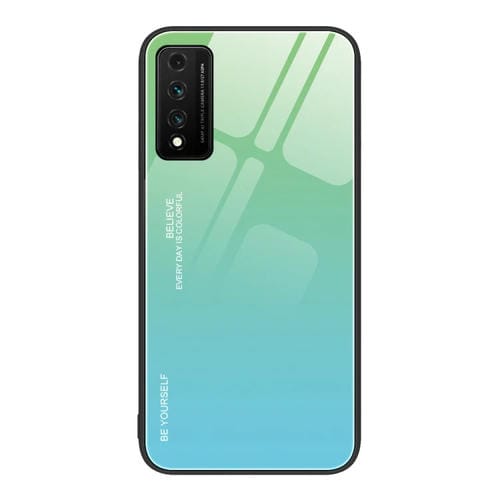 Para Huawei Nzone S7 Pro 5G Estuche de vidrio de color degradado (verde cian)