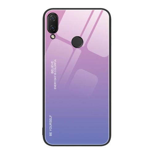Para Huawei nova 3i Gradient Color Glass Case (Rosa Púrpura)