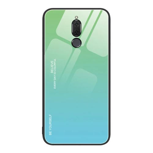 Para Huawei Maimang 6 Estuche de vidrio de color degradado (verde cian)
