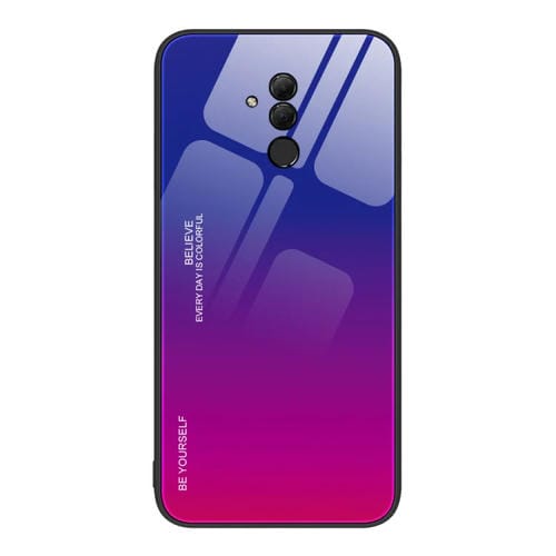 Para Huawei Maimang 7 Gradient Color Glass Case (Púrpura Rojo)