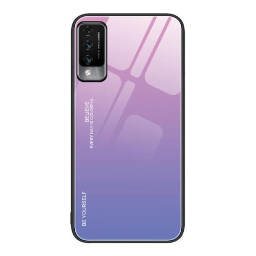 Para Huawei Maimang 10 Gradient Color Glass Case (Rosa Púrpura)