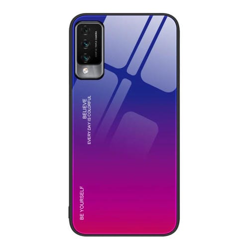 Para Huawei Maimang 10 Gradient Color Glass Case (Púrpura Rojo)