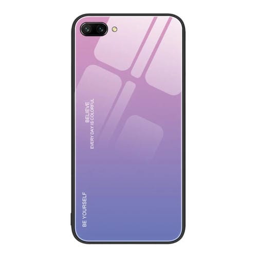 Para Honor 10 Gradient Color Glass Phone Case (Rosa Púrpura)