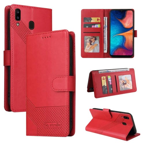 Funda Magnética de Cuero para Samsung Galaxy A20E Gq Utrobe Skin Feel (Rojo)