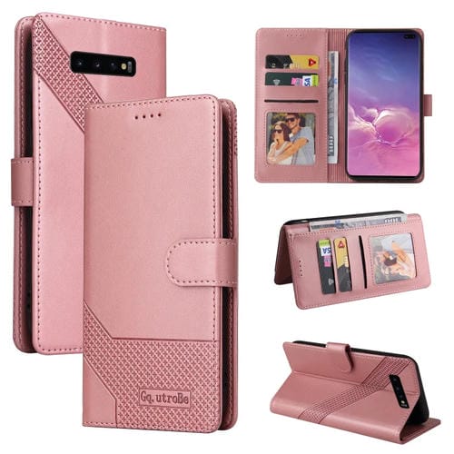 Funda Magnética de Cuero Gq Utrobe para Samsung Galaxy S10+ Skin Feel (Oro Rosa)