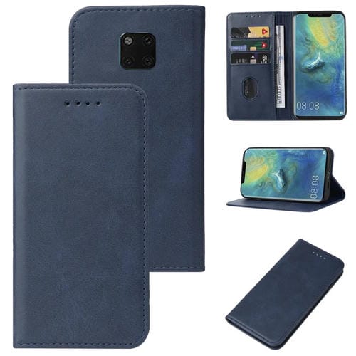 Para Huawei Mate 20 Pro Funda de cuero con cierre magnético (Azul)