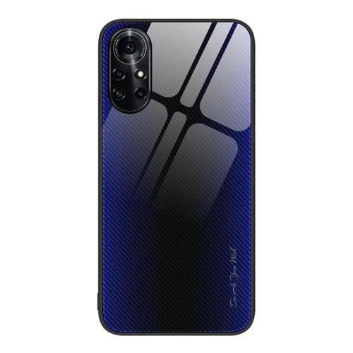 Para Huawei nova 8 Pro Texture Gradient Glass TPU Phone Case (Azul oscuro)