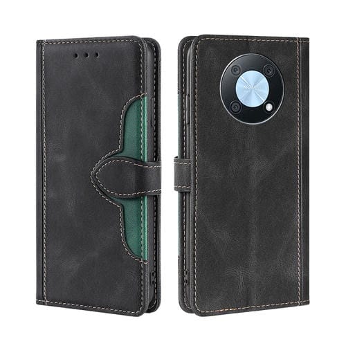 Para Huawei nova Y90 4G Skin Feel Funda de teléfono de cuero con hebilla magnética (Negro)