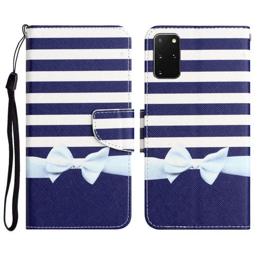 Para Samsung Galaxy S20+ Estuche para teléfono de cuero con dibujo coloreado (nudo de lazo)