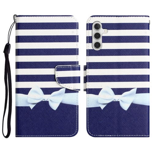 Para Samsung Galaxy A13 5G Estuche de teléfono de cuero con dibujo coloreado (nudo de lazo)