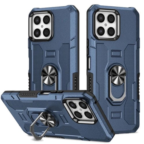 Para Honor X8 Ring Holder Armor Hybrid Phone Case (Azul)