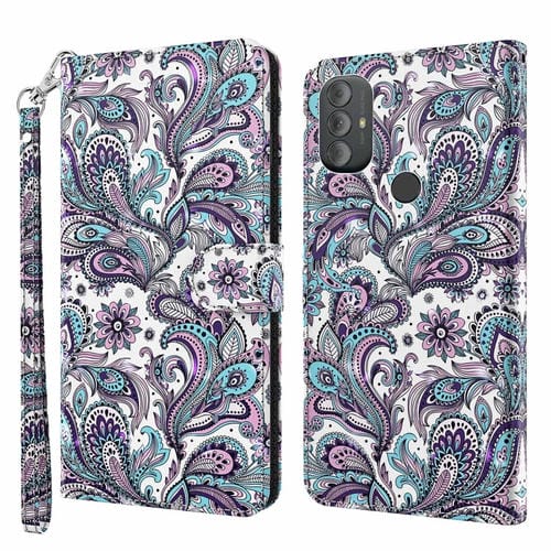 Funda para Motorola Moto G Power 2022 TPU + PU con Patrón de Pintura 3D (Remolino)