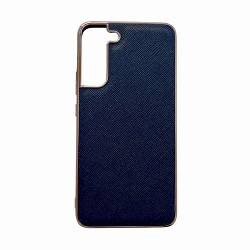 Funda para Samsung Galaxy S22+ 5G Cuero Genuino Cross Texture Nano Galvanoplastia (Azul)